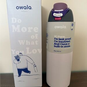 Light Purple and Gray Insulated Owala Water Bottle 32 OZ
